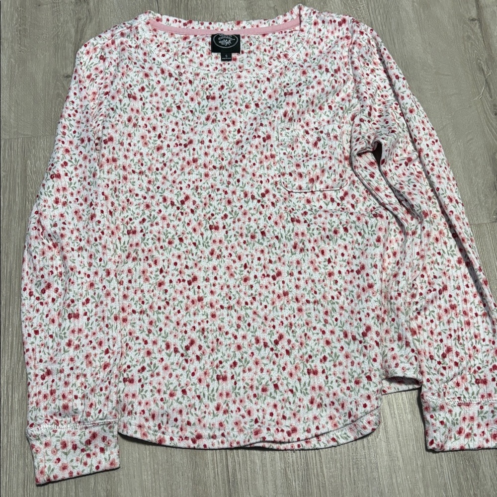 Laura Ashley Pink and Green Floral Long Sleeve Shirt